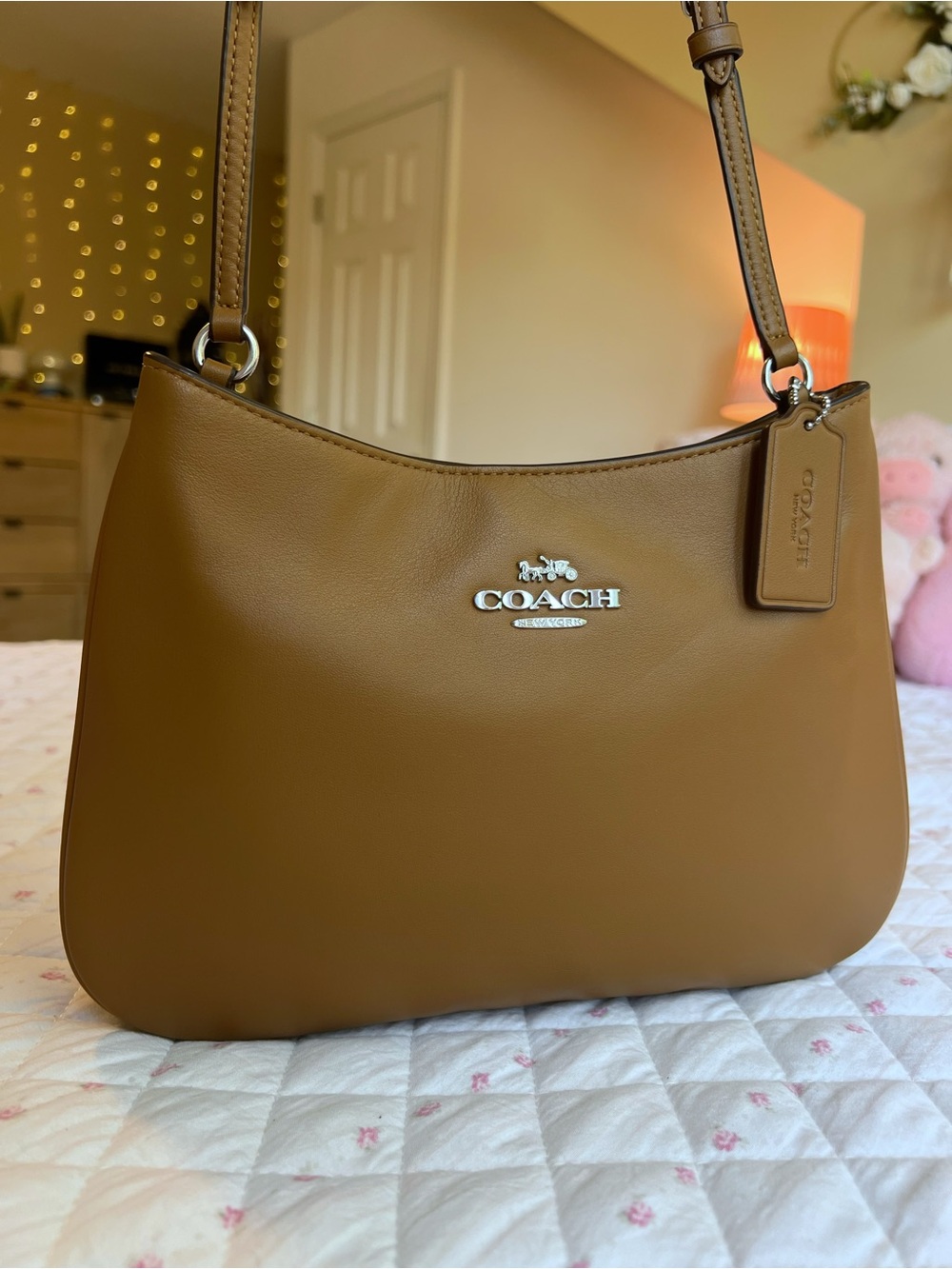 Coach Penelope Light Saddle Leather Shoulder Bag Silver Hardware CO952